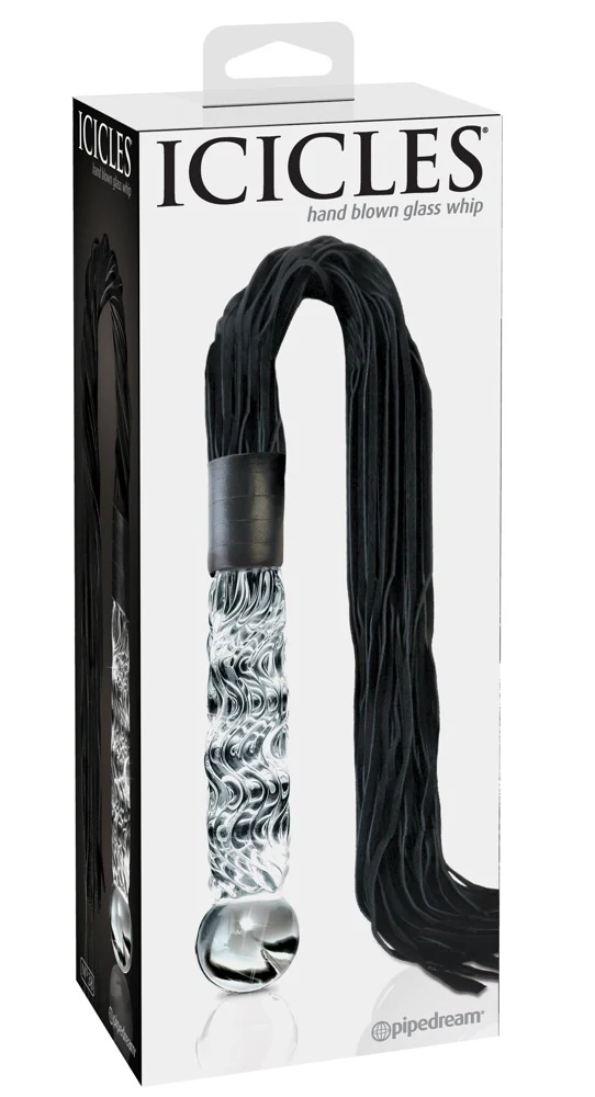 Icicles Hand Blown Glass Whip 63 cm dildo