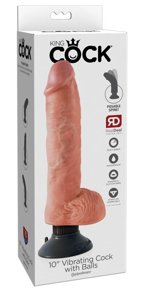 King Cock 10“ Vibrating with Balls 29 cm vibrator
