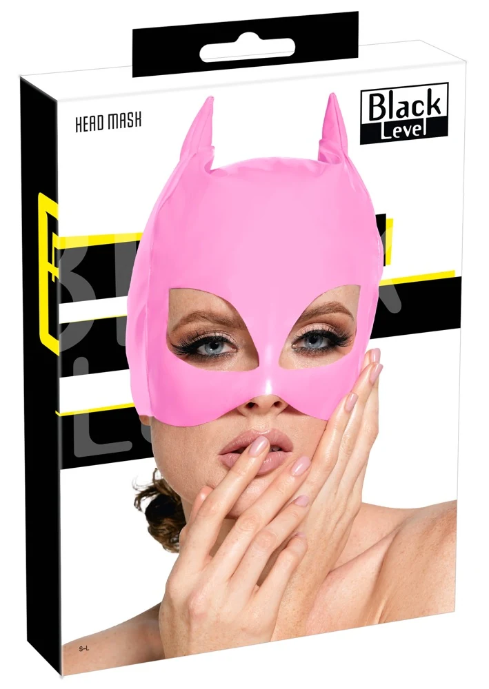 Black Level Kopfmaske aus Lack masken knebel