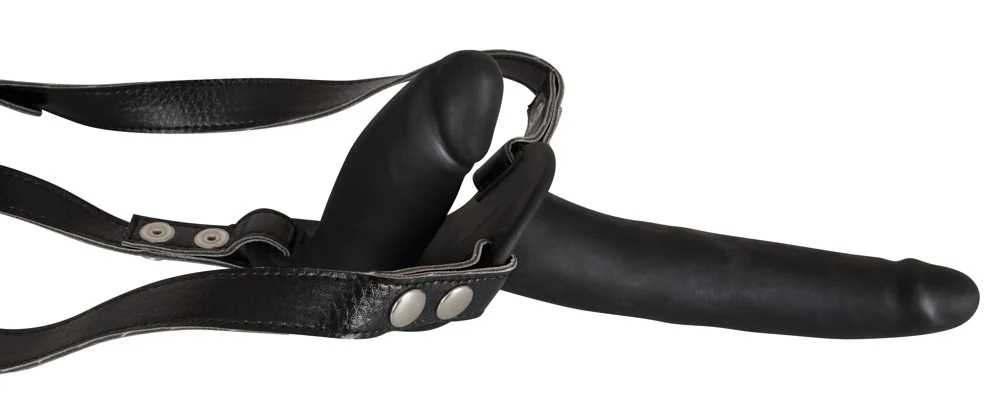 You2Toys Double Strap On Black Silicone strap-on