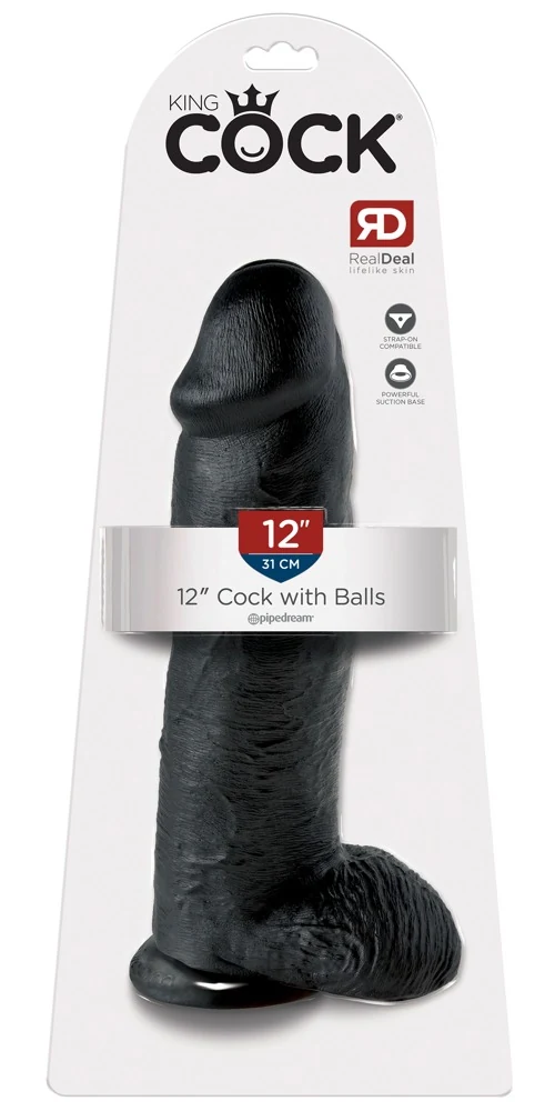 Realistische dildo met zuigvoet 30,5 cm