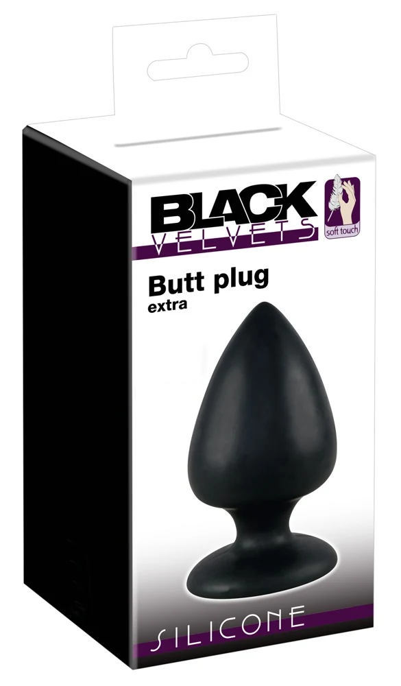 Black Velvets extra grote anaalplug zwart siliconen