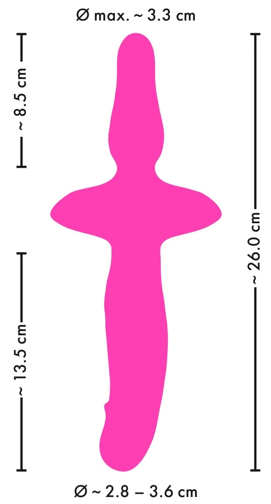 Couples Choice 2in1 Vibrator Butt Plug 26 cm