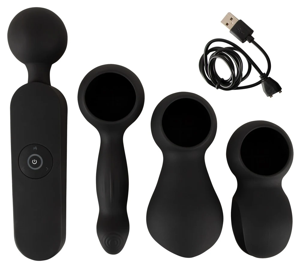 Couples Choice Wand vibrator with 3 Attachments 21,5 cm