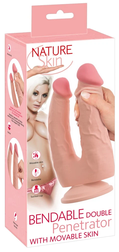 Nature Skin Bendable Double Penetrator 20 cm dildo