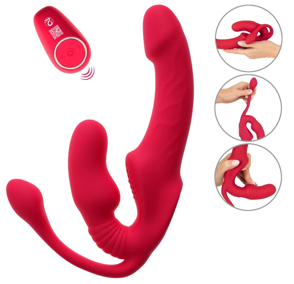 Strapless Strap-On Triple Teaser RC 23 cm vibrator