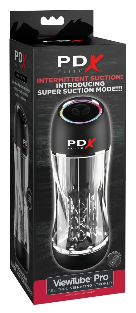 PDX Elite ViewTube Pro masturbator met vibratie en zuigfunctie