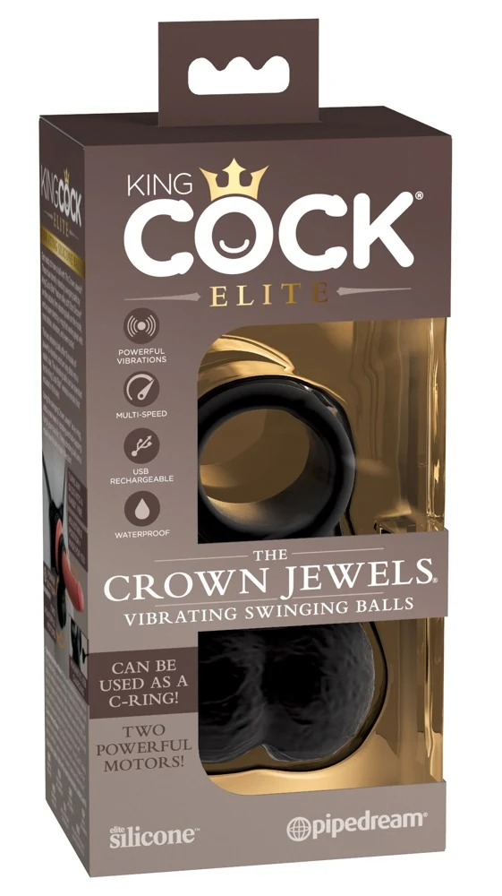 King Cock Elite Crown Jewels Vibrating Swinging Balls penisring