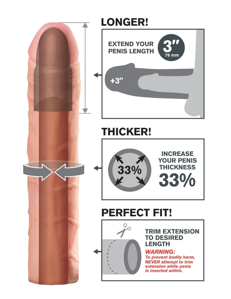 Fantasy X-tensions Perfect 3“ Extension penishülle