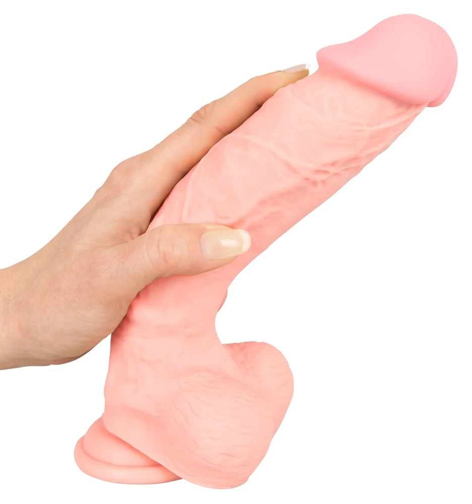 Levensechte siliconen dildo met zuigvoet 24 cm