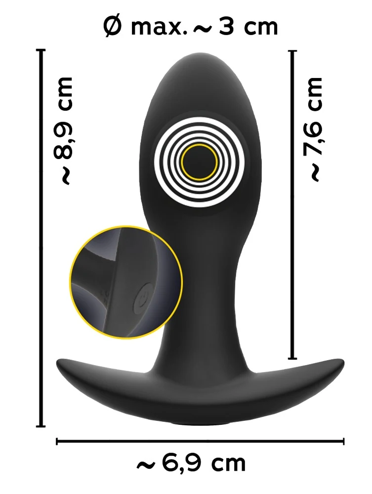 ANOS Butt Plug with Vibration 8,9 cm anal toy