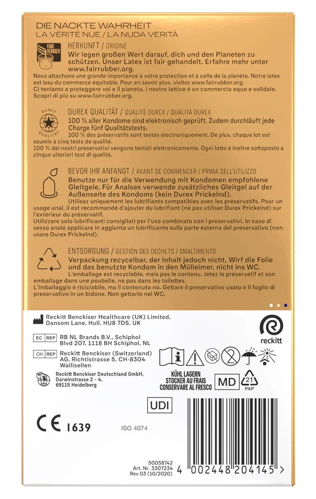 Durex ultradunne condooms 10 stuks 56 mm