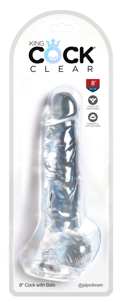 King Cock Clear 8“ with Balls 22,2 cm dildo