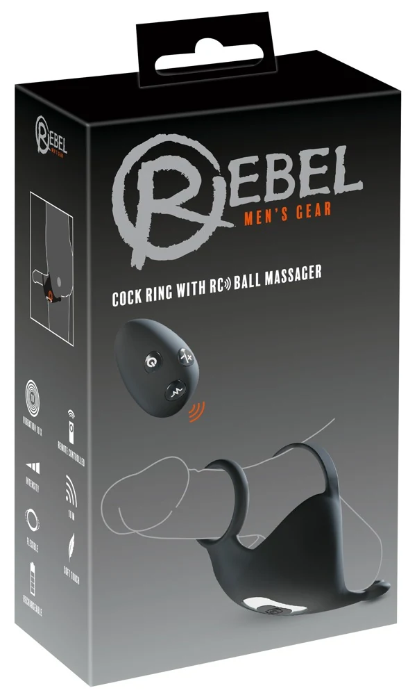Rebel Cock ring with RC ball massager penisring