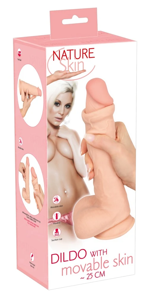 Nature Skin Dildo with moveable 24,7 cm