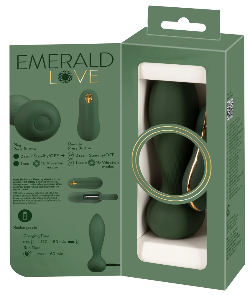 Emerald Love Luxurious RC Anal Plug 14 cm toy