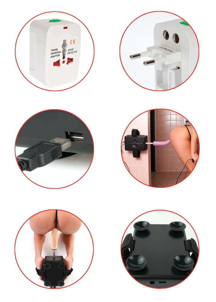 Draagbare seksmachine met dildo's en vibrator