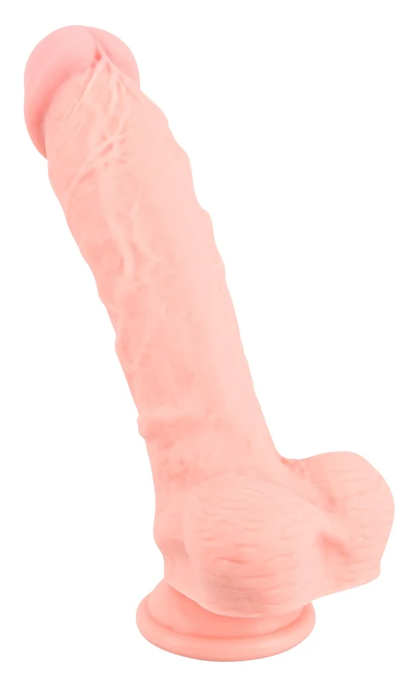 Levensechte siliconen dildo met zuigvoet 24 cm