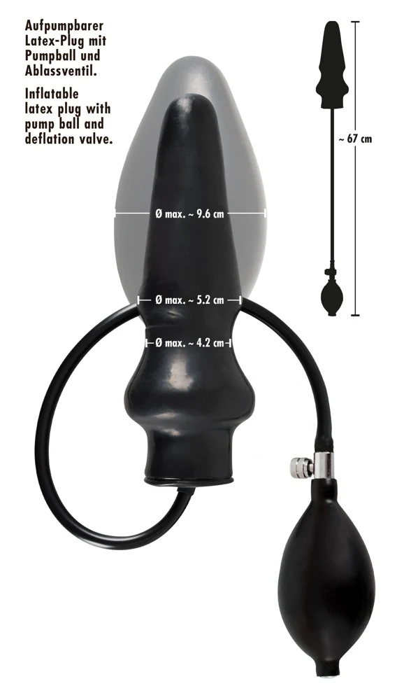 Opblaasbare anaalplug met handpomp
