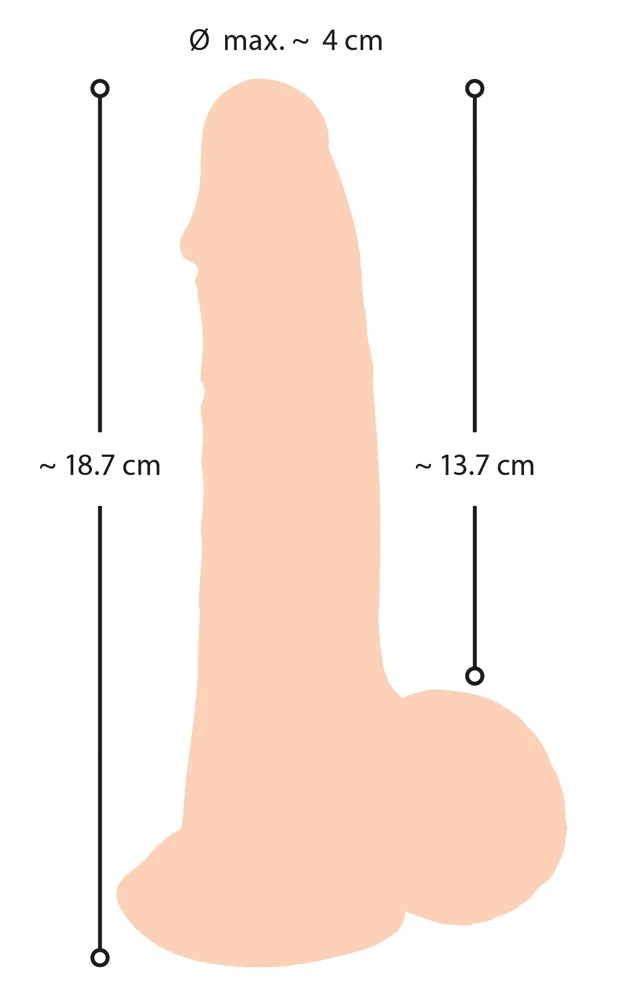 Nature Skin Dildo with moveable 18,7 cm
