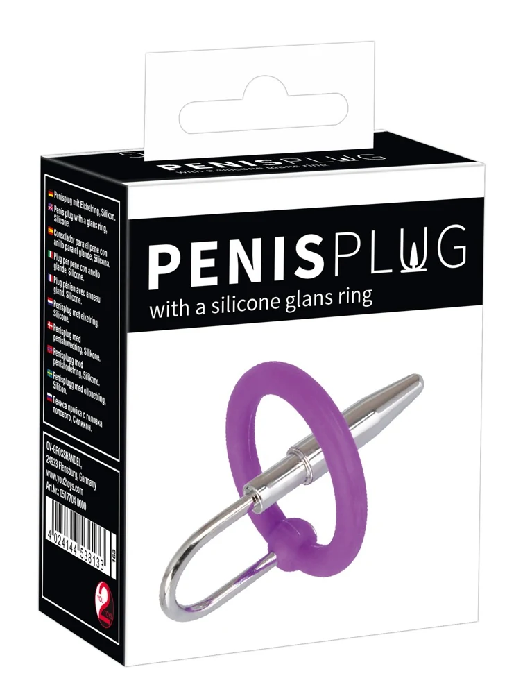 Penisplug with a silicone glans ring harnröhrenstimulation