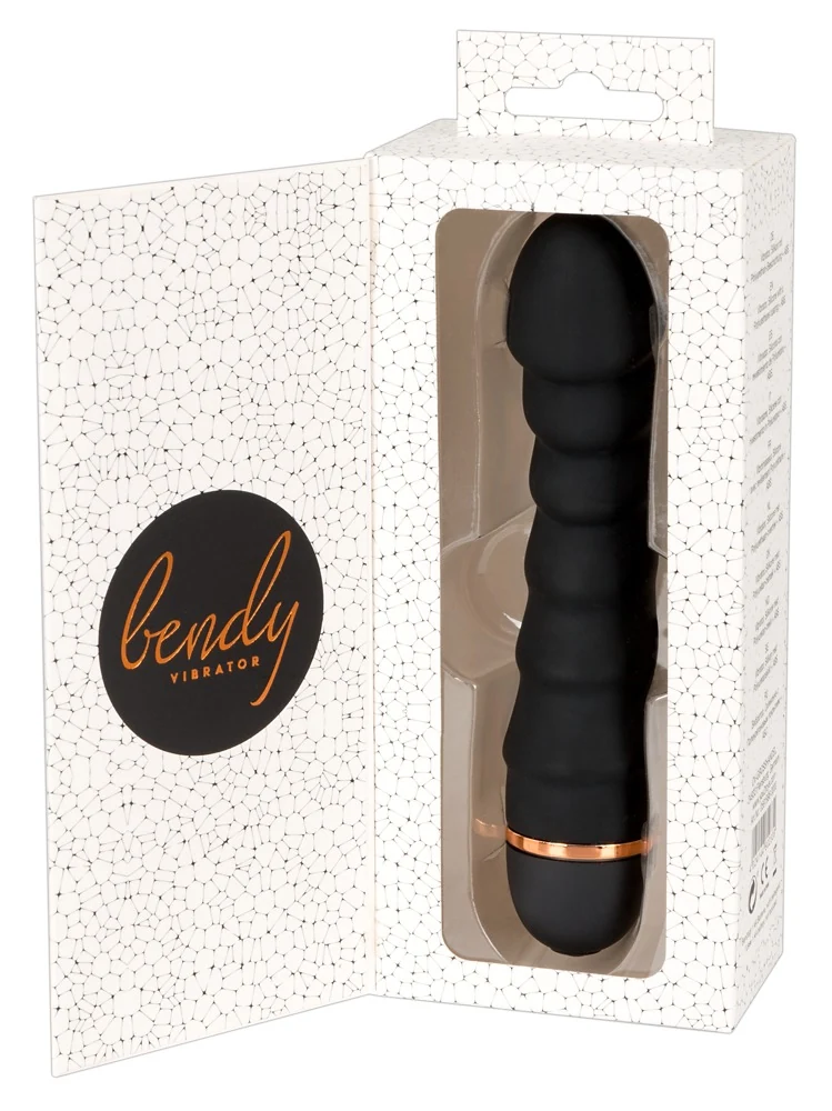 Zwarte vibrator met fluweelzacht siliconen oppervlak