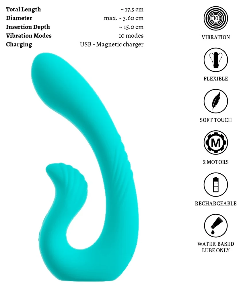 beau coeur NAIRA Dual Heads Vibrator 17,5 cm