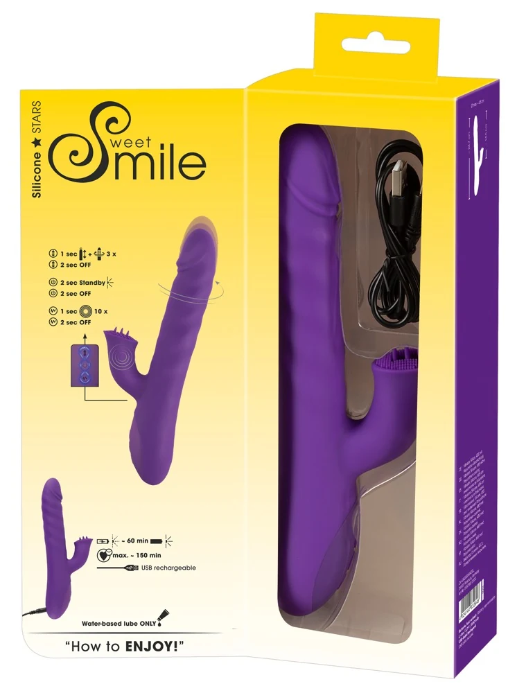 Sweet Smile Thrusting Rotating Pearl Vibrator 24,7 cm