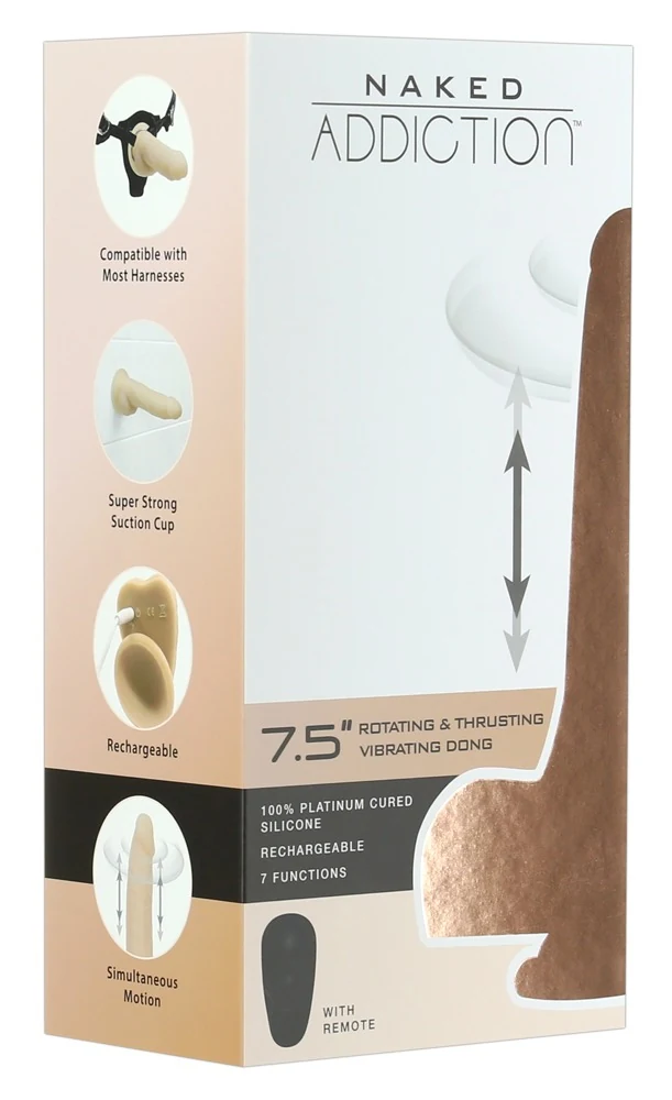 Naked Addiction 7,5“ Rotating Thrusting Vibrating Dong 19 cm vibrator