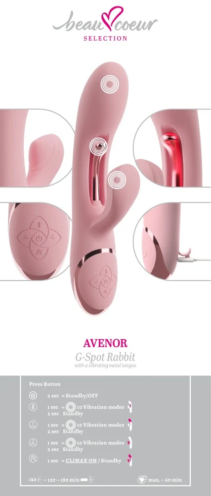 beau coeur AVENOR G-Spot Rabbit 23 cm vibrator