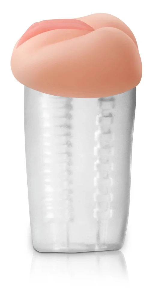 Transparante masturbator met dubbel ingang
