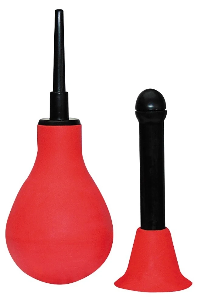 Intieme douche met pompbal en 2 opzetstukken