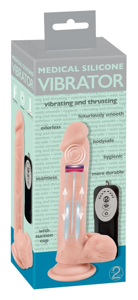 Medical Silicone Thrusting Vibrator 21 cm