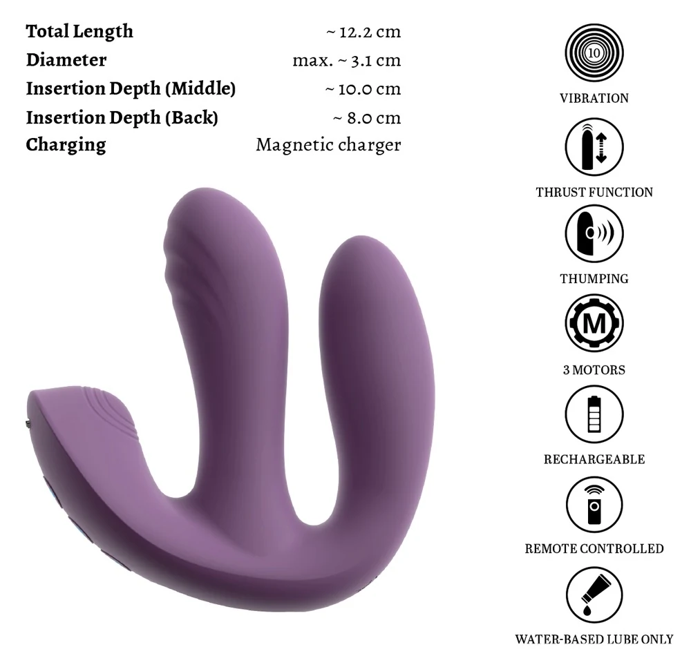 beau coeur MIREVA RC Triple Hands-Free Vibrator 12,2 cm