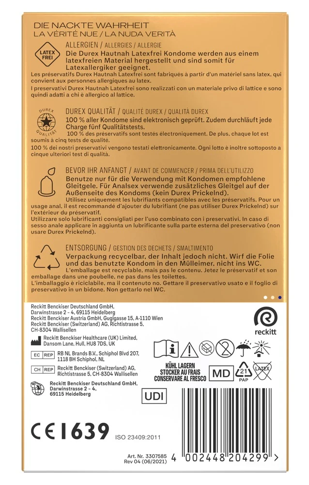 Durex Hautnah latexvrije condooms 56 mm