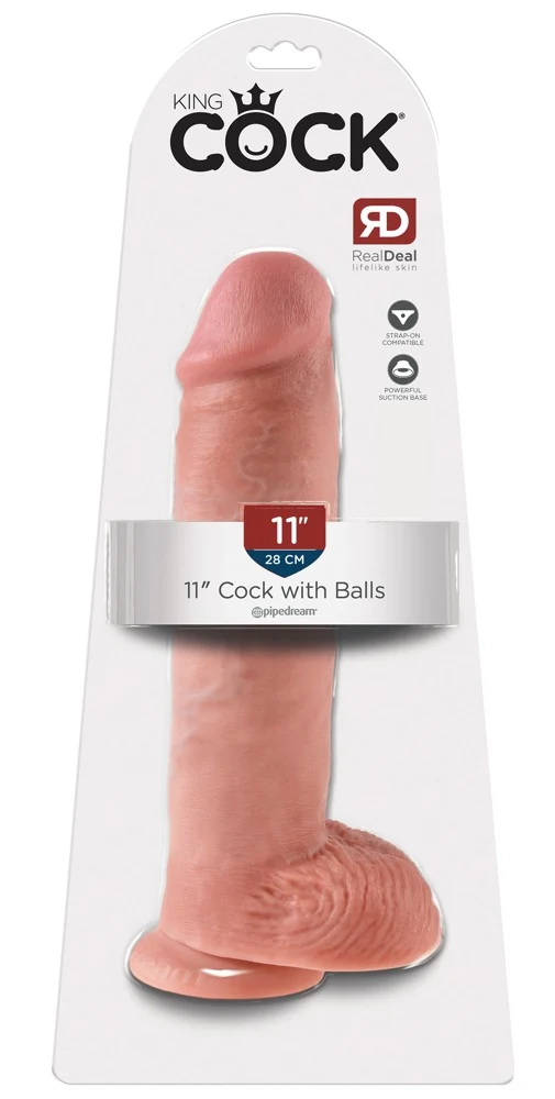 Realistische dildo met zuigvoet 28 cm