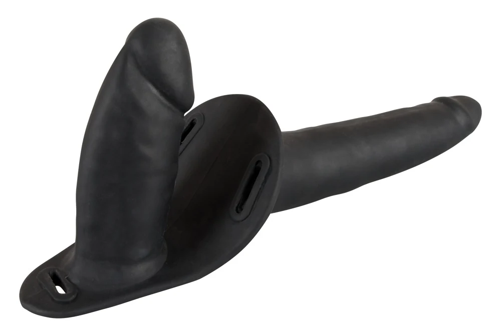 You2Toys Double Strap On Black Silicone strap-on