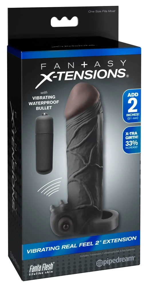 Fantasy X-tensions Vibrating Real Feel 2“ Extension penishülle