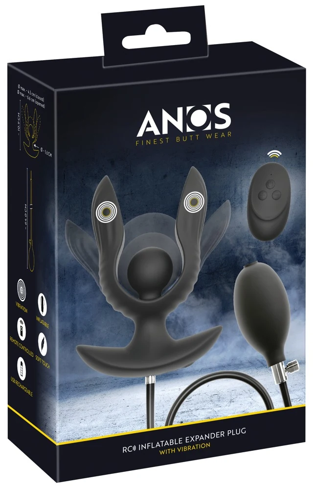 ANOS RC Inflatable Expander Plug with Vibration 10,9 cm anal toy