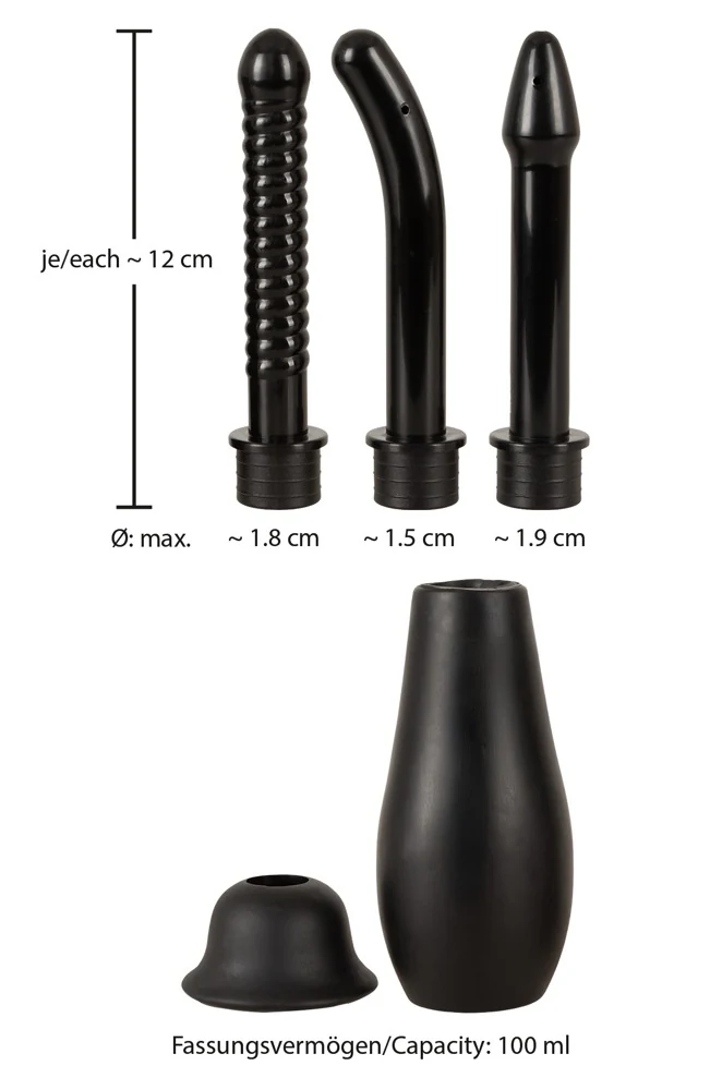 Intieme douche met 3 opzetstukken