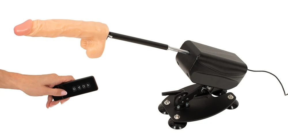 Compacte RC seksmachine met dildo's en masturbator