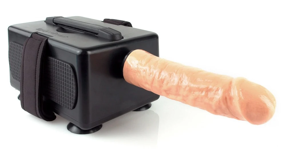 Draagbare seksmachine met dildo's en vibrator