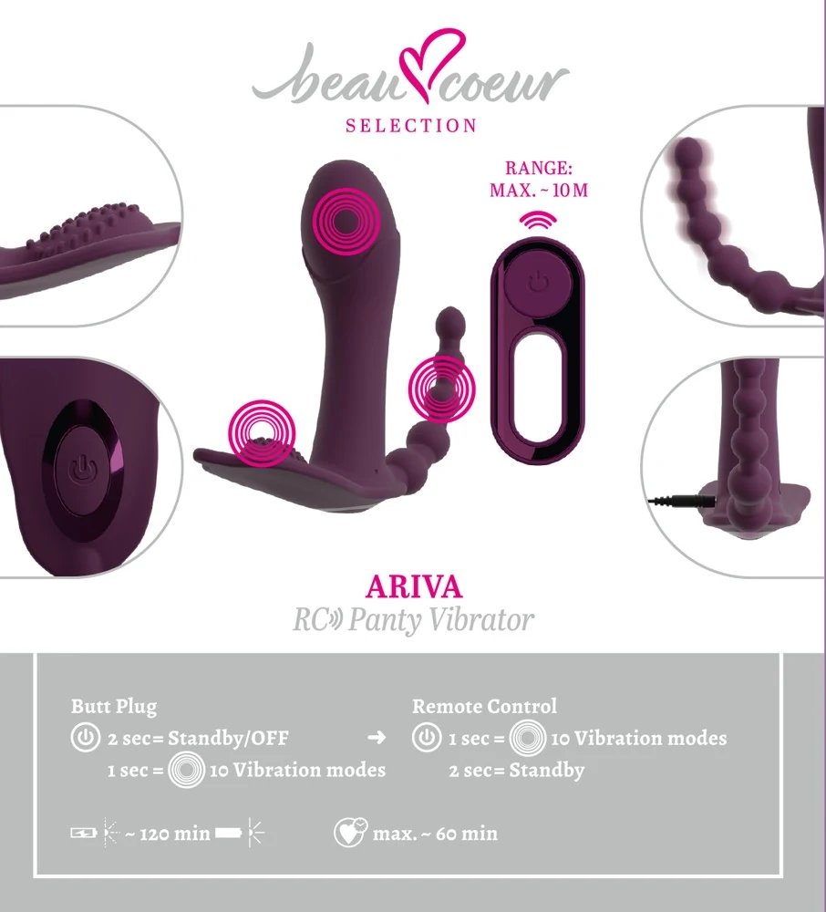 beau coeur ARIVA RC Panty Vibrator 11,7 cm