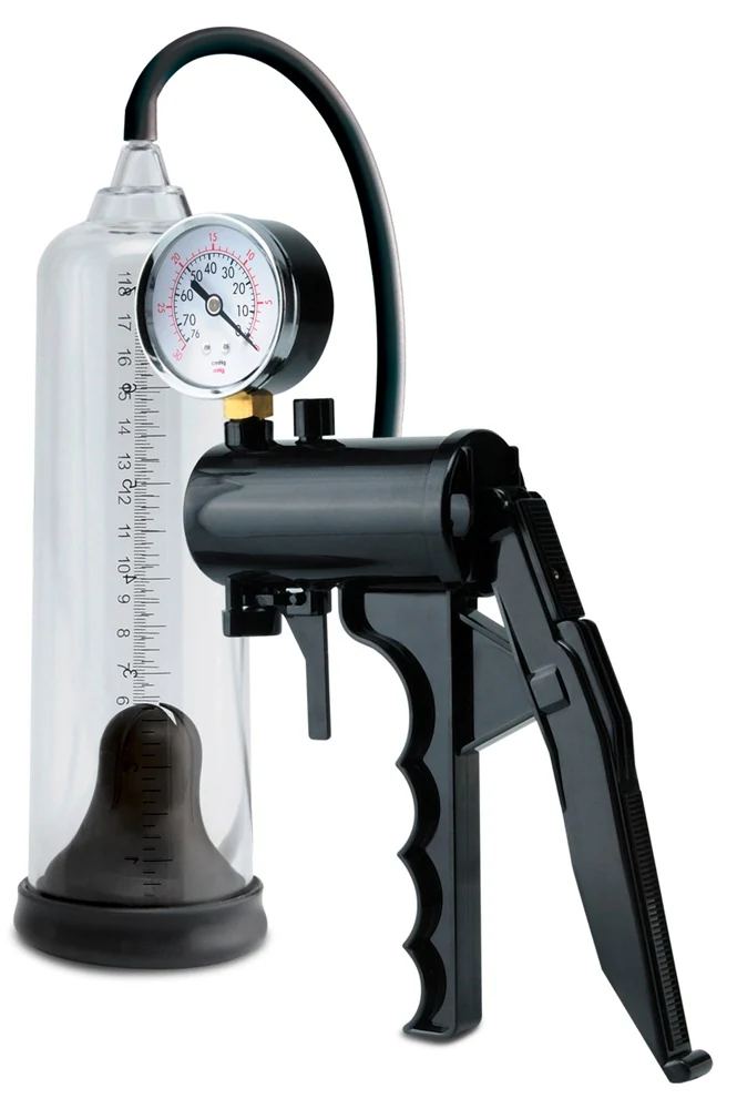 Penispomp met schaargreep en manometer