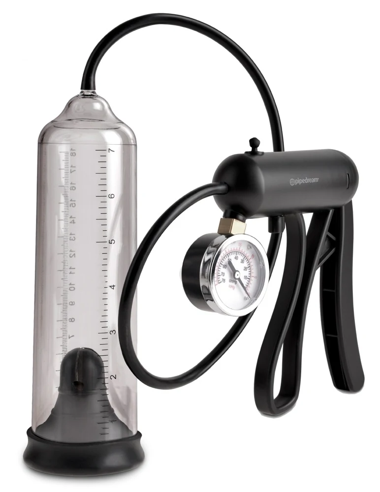 Penispomp met drukmeter en schaargreep
