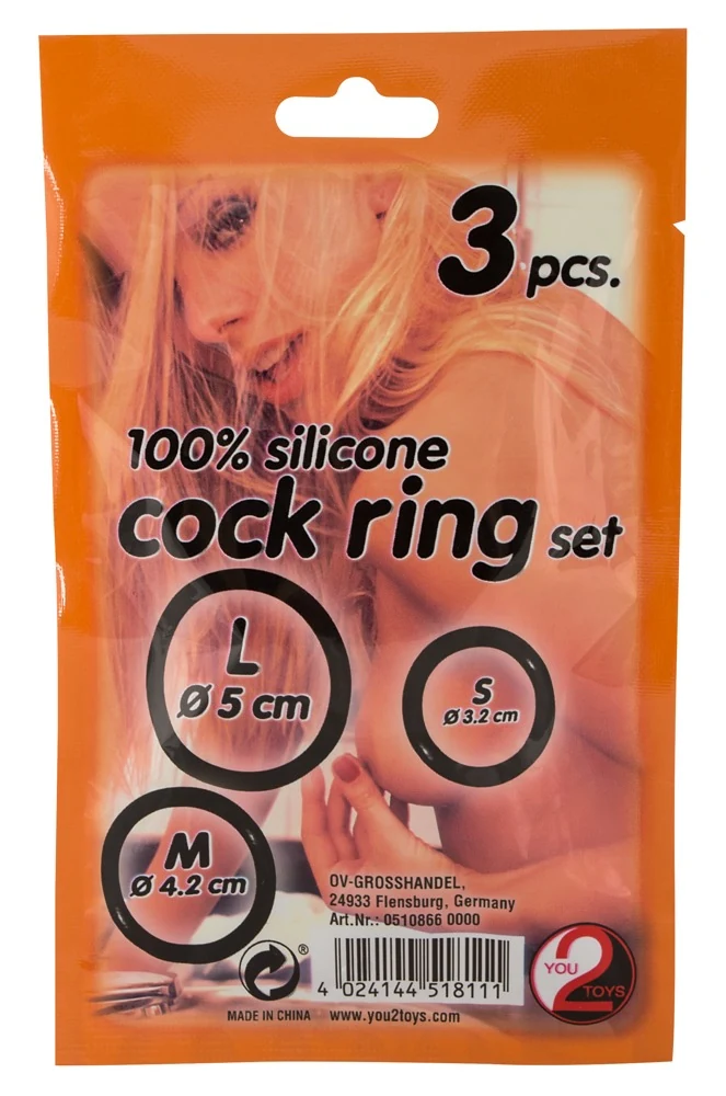 Siliconen penisringen set 3-delig zwart