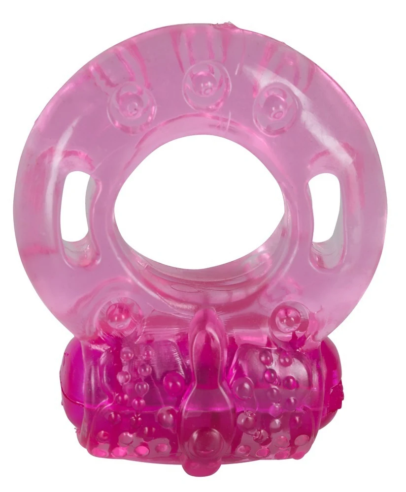 Roze vibrerende penisring met clitorisstimulatie