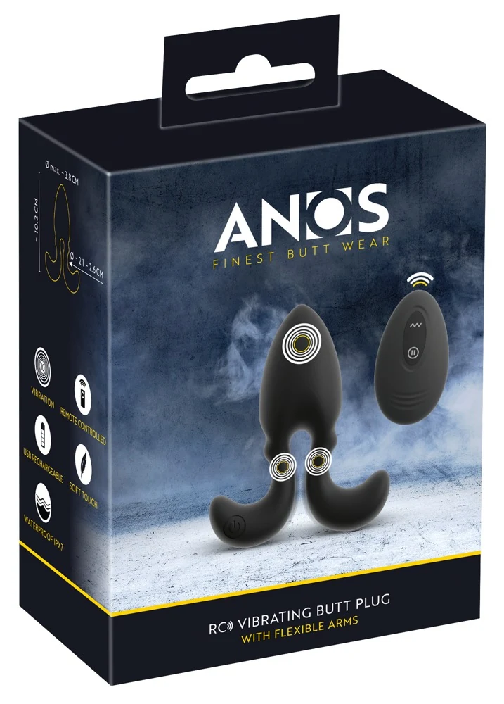 ANOS RC Vibrating Butt Plug with Flexible Arm 10,2 cm anal toy