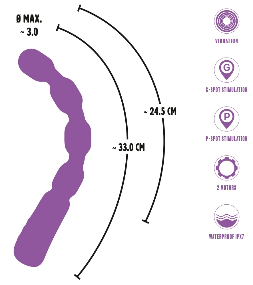 You2Toys gebogen bullet vibrator met beads