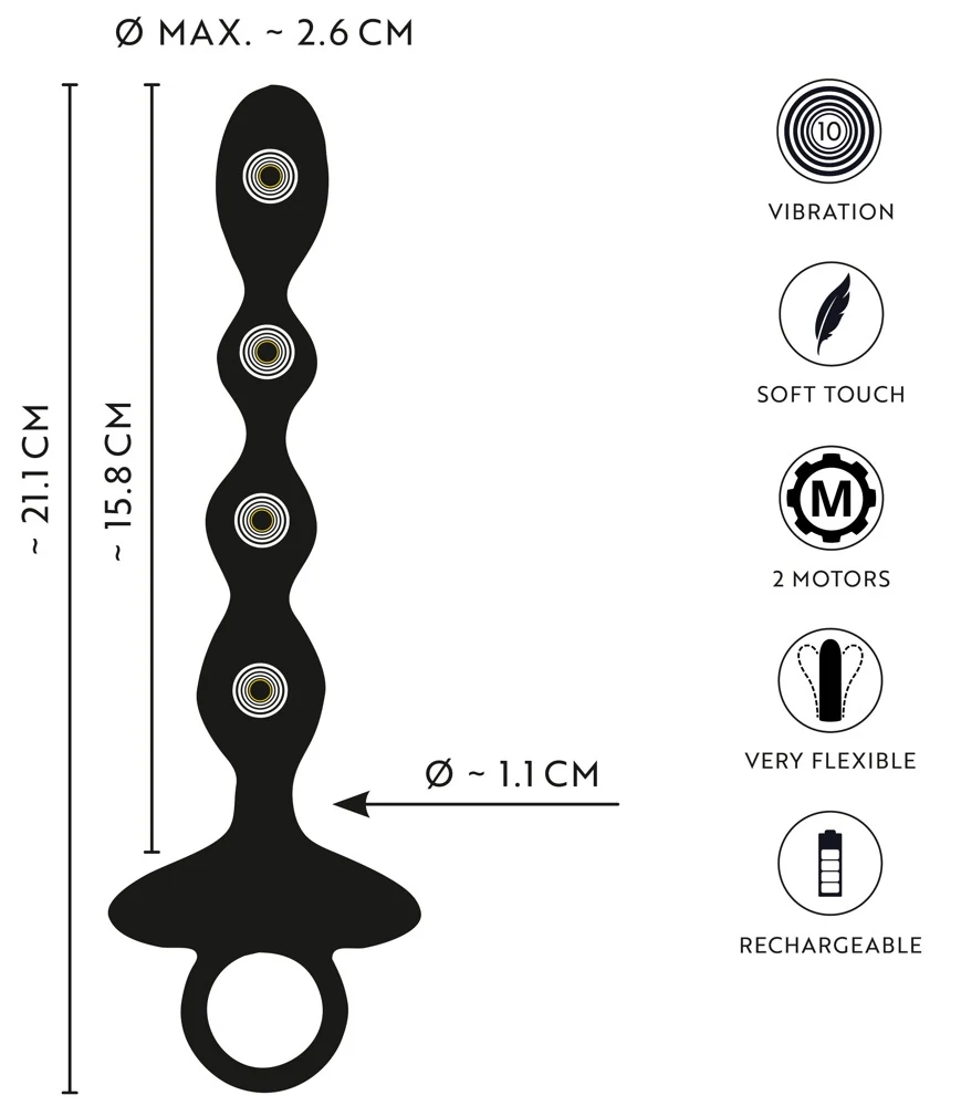 ANOS Tester Flexible Anal Beads 21,1 cm toy